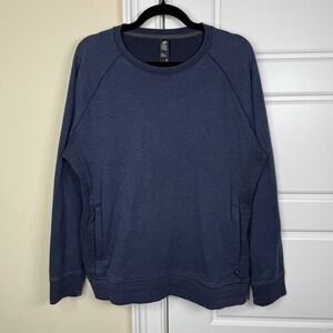 Mountain Hardwear Sweatshirt Mens Medium Blue Crewneck Pullover Pockets Workwear
